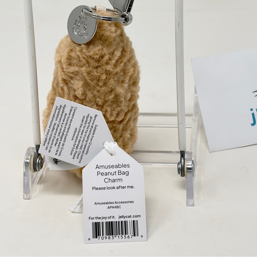 Jellycat Amuseables Peanut Bag Charm, NWT - Picture 5 of 10